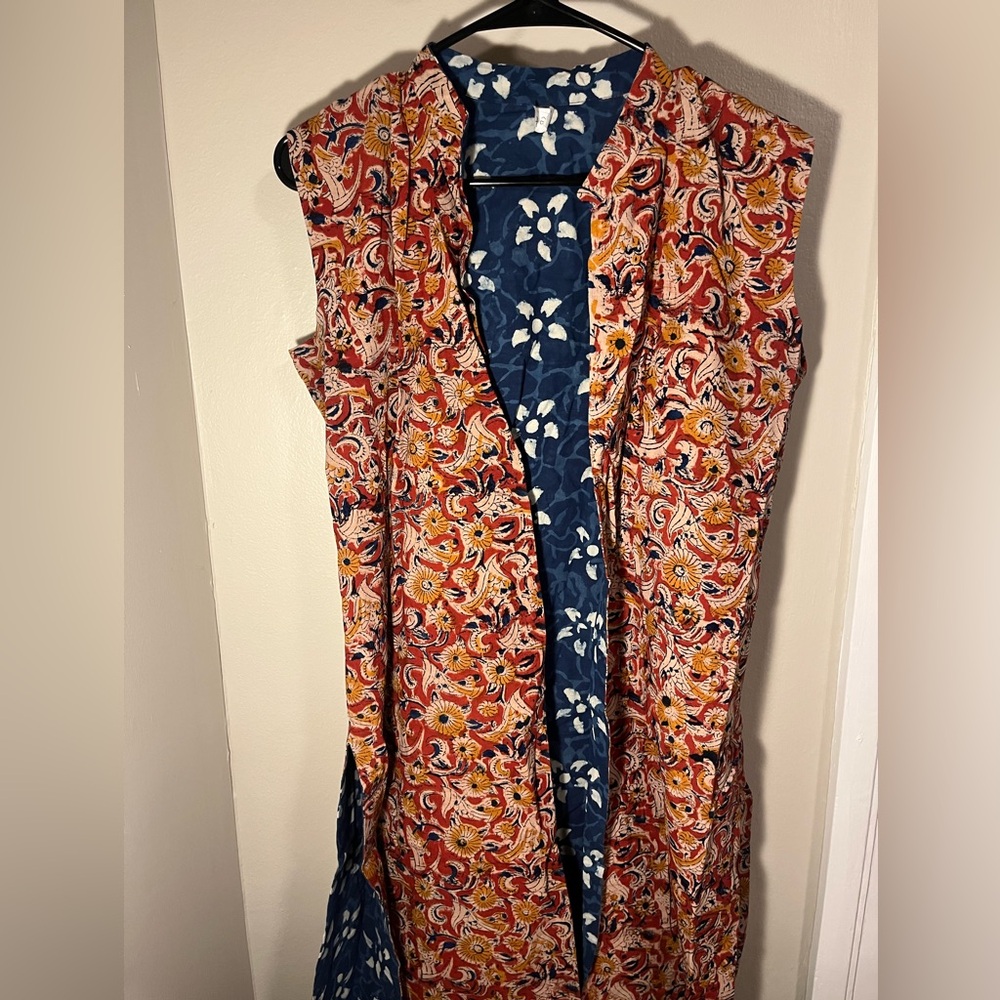 Unique Artsy Reversible handmade long vest: made in India